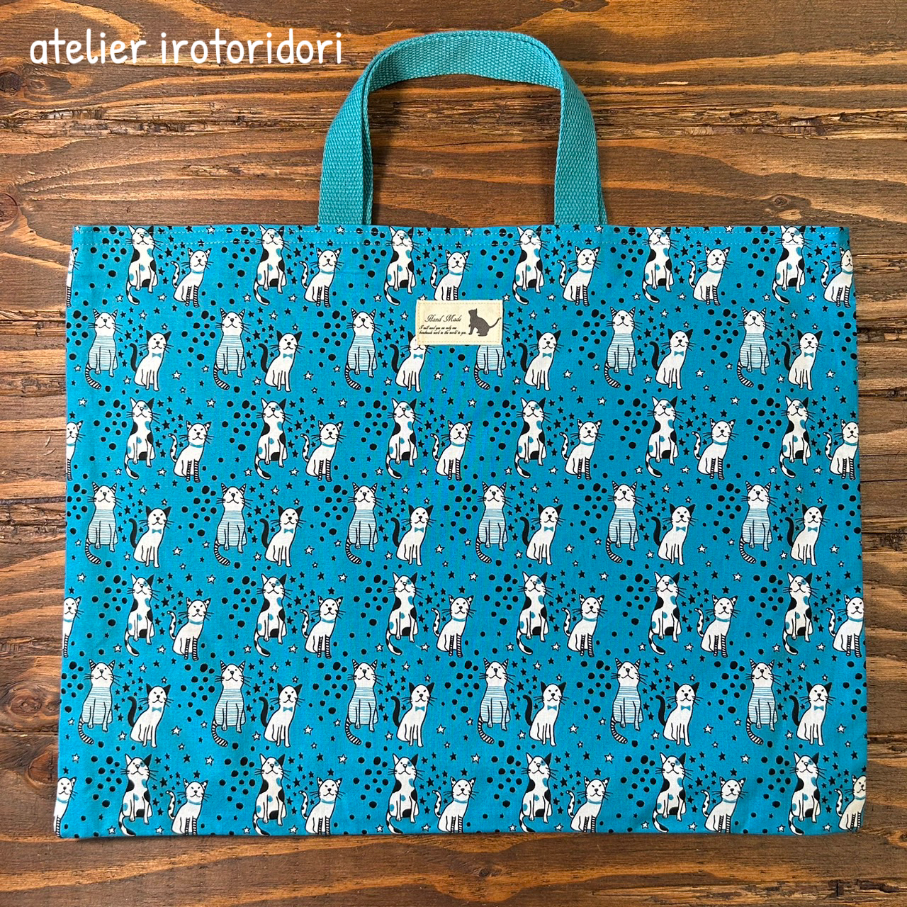 ねこねこ　入園入学セット【デニム×星】ハンドメイド 入園入学5点セット☆デニム×星♪紺 - atelier irotoridori
