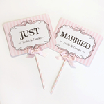 フォトプロップス〜JUST MARRIED　ピンクストライプ〜