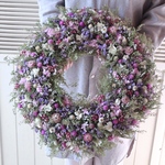 (45cm) ＊特大＊淡い春色のお花畑リース/ドライフラワー