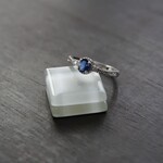 ブルーサファイア　ドッティCZリング　SILVER925