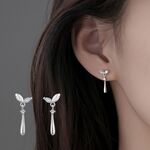 ミニピアス /ノンホールピアス　揺れる　雫　若芽　小ぶり　小さい　新作　普段使い　