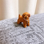 トイプードル　ミニチュア　犬　置物　フィギュア　粘土　オブジェ