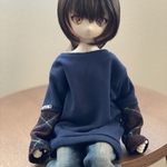 (紺×えんじチェック)だぼロンT