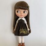 blythe outfit ミモザ刺繍のワンピース