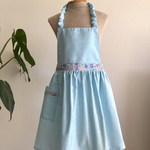 着脱簡単☆*シンプル可愛い.｡. 子供ギャザーエプロン&三角巾:*☆S(100～130サイズ)☆*:.。