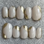 【12】ネイルチップ　ニュアンスネイル　変形フレンチ　シンプルネイル　