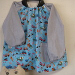 みずいろ♪くるくるはたらく車のスモック■サイズ100