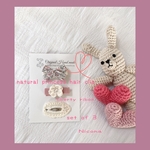 🍓【3個セット】♡赤ちゃんから使えるヘアクリップ♡natural princess  hair clip♡ Liberty ribon ♡上下滑り止め付き♡ベビードレス♡セレモニードレス♡出産祝い♡