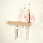 花と一緒の生活を　ピン固定式　カギ掛けと一輪挿し　-小- 　■□基本送料無料□■