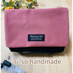 現場の声から出来た大人の横型移動ポケット　ピンク11号帆布　☆オーガナイザー　ワークポシェット