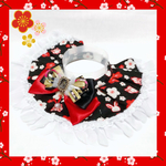 【ひな祭り🎎】梅の花×うさぎ🐰•*ブラック×レッド《ケープ首輪》