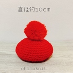 モノトーンポンポンベレー　レッド　直径約10cm