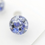 忘れな草　本物のお花のアクセサリー　ピアス　イヤリング　シルバーラメボール