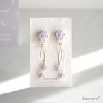 swing flower 刺繍イヤリングorピアス《パープル》