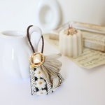 ヘアゴム　インド刺繍リボン　ヘアアクセサリー　おそろいコーデ　親子リンク