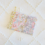 12cmパッチワークフラットポーチ♡ピンク系♡輸入リバティ生地使用