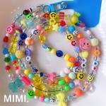 スマホストラップ💛🎀ビーズストラップ🧸ショルダーストラップ🤍スマホショルダー💜ネックストラップ🌼ロングストラップ🔵カラフルPOP☺︎スマホ用タグ付☺︎/ MIMI.