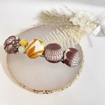インド刺繍/クリップ/くるみボタン/バレッタ/ヘアアクセサリー