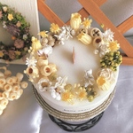 お花のケーキキャンドル　黄色