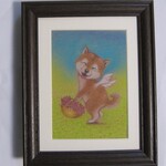 【原画】柴犬の犬の絵｜天使エンジェル｜手描き一点物｜うちの子 写真オーダー可