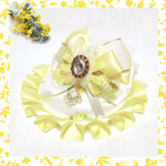 【mimosa🌾】ミモザクリームホワイト×レモンイエロー💛ボリュームリボン《ケープスタイ首輪》