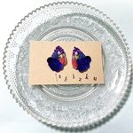 きらめくブルーshizku./刺繍ピアス イヤリング