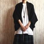 黒の花柄レース　絵になるコットンレースの羽織りボレロ❣️【一枚でお洒落３way】フリーサイズ　日本製