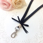 21e*リボンレイ《lei du ruban - noir*argent》 