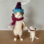 no.173 高い帽子の猫さん、ネズミさんと