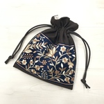インド刺繍リボン＊巾着ポーチ