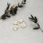 ボタニカルゴールドのポリマークレイピアス/ノンホールピアス