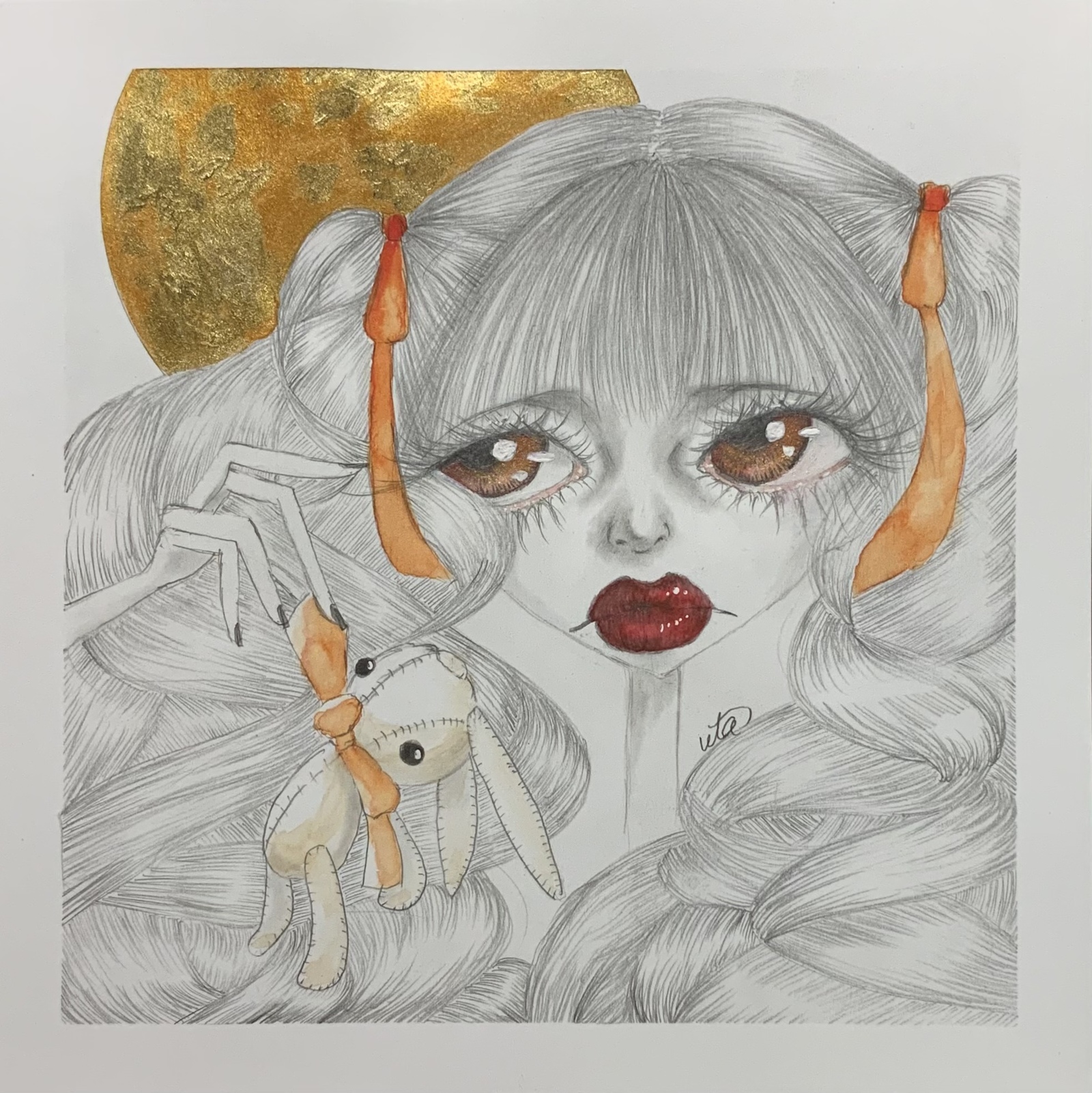 「うさぎ？」　水彩画