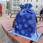 雪の結晶の巾着袋（ナイトブルー）