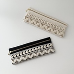 インド刺繍リボンのフラットペンケース　筆箱/ギフト/プレゼント
