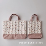 入園入学2点set  テラゾー柄Dusty pink  レッスンバッグ  上履き入れ　