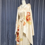 【正絹】着物リメイク 訪問着ドレス&ショールのセット／キャミワンピースタイプ／フォーマル／結婚式・パーティ等に［086］