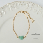 【SALE】【14kgf】ラフカットエメラルドブレスレット
