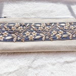 インド刺繍リボンのフラットペンケース　ペンポーチ　刺繍ペンケース　刺繍収納ポーチ　インド刺繍フラットポーチ　入学式　プレゼント　卒業式　インド刺繍収納ポーチ　布小物　おすすめ