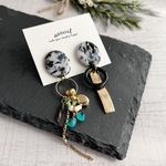 marble clayのアシンメトリーピアス(イヤリング)