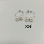 sai ＊万能コットンパールイヤリング