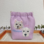 みにょん様専用　オーダーうちの子刺繍バネ口ポーチ