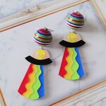 カラフルUFOのピアス✳イヤリング