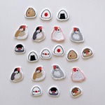 文鳥さん達のシール・アイロン両用刺繍ワッペンセット
