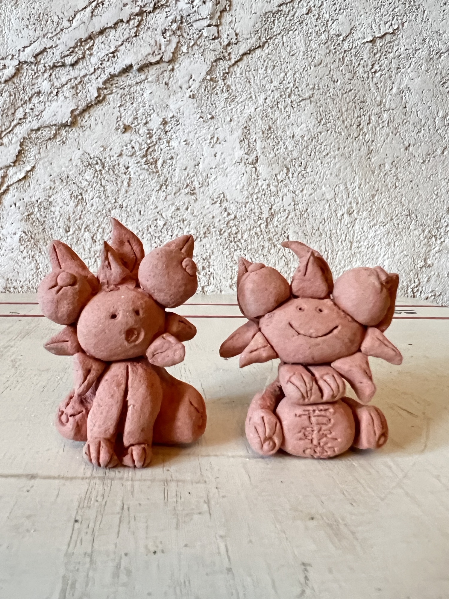リエ　十一支　オーダーサイズ　ハンドメイド　置物　粘土細工 粘土で作ったシーサーの置物 - mokumo & nexrize | minne 国内