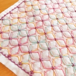 刺し子のふきん・紫陽花刺し
