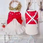 【犬服】🍰苺ケーキワンピース&サロペット 🍓【数量限定🍓】ペット服 犬服ワンピース オールシーズン 犬服 双子コーデ 犬服ワンピース 犬 ペット ペット服 犬服  犬服ワンピース 犬の服