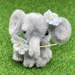 モールアート　ゾウ　お花　動物　モール