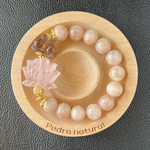 ローズクォーツ彫り物 蓮 アメトリン蝶 アラシャンシリカブレスレット