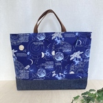 大きめサイズのレッスンバック　絵本バック　宇宙　４6ｘ３6ｘ８ｃｍ濃紺