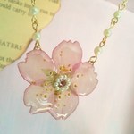 さくらの押し花ネックレス　（河津桜）